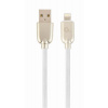 Gembird Premium rubber 8-pin charging and data cable, 1m, white CC-USB2R-AMLM-1M-W