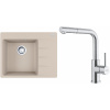 Set Franke G284SA (dřez CNG 611-62 TL/2 Sahara + baterie FC 6986.501 SMART GLENDA Celonerez) 114.0759.046