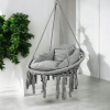 Závesné kreslo s vankúšom - bocianie hniezdo 80 cm sivá