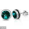 CITY STORM Napichovacie náušnice z chirurgickej ocele v l3.5žku tyrkysové 10 mm