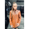 Max Original Leather Dámsky kožený kabát SHAKIRA LG cognac-91 (4XL 62-64) - Cognac - 4XL