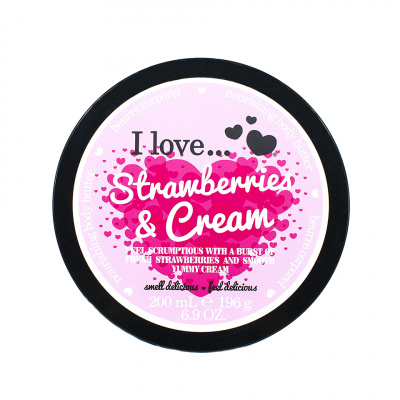 I Love Vyživujúce telové maslo s vôňou jahôd s krémom (Strawberries & Cream Nourishing Body Butter) 200 ml