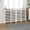 Kryt na radiátor bílý 210x21x85 cm masivní borové dřevo White 822612