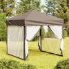 zahrada-XL Skladací párty stan s bočnicami sivohnedý 2x2 m 93512