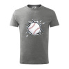 Baseball lopta v triku - Tričko detské bavlnené - 122 cm/6 rokov ( Tmavosivý melír )