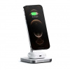Satechi 2-in-1 Magnetic Wireless Charging Stand - White Aluminium ST-WMCS2M