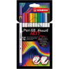 Popisovač, sada, STABILO Pen 68 brush ARTY, 10 rôznych farieb