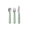 Mepal Little farm detský príbor vo svetlozelenej a striebornej 3 ks