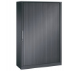 Kancelárska skriňa Asisto, zalamovacie dvere, 1200 x 435 x 1980 mm, čiernosivá