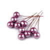 Guľôčky / bobule na drôtiku na tvorenie Ø1,5 cm - fialová (10 ks)