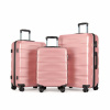 BONTOUR „Wave“ 3-dielna súprava kufrov s dvojitými kolieskami, s TSA zámkom, rose gold