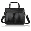 Pánska kožená taška na laptop, čierna, na dokumenty Paolo Peruzzi SL-01-BL