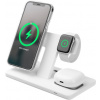 Stojanček FIXED MagPowerstation s bezdrátovým nabíjením 3 v 1 a uchycení Magsafe, 15W + 15W + 15W, bílý FIXMPOS-WH