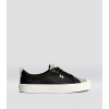 OCA Low Black Premium Leather Cloud Grey Suede Sneaker