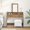 vidaXL Toaletný stolík s LED svetlami Artisan Oak 100x41x140 cm 865180