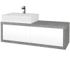 Dreja Umývadlová skriňa STORM SZZ2 120 (umývadlo Kube) - D20 Galaxy / L01 Biela vysoký lesk / Levé