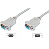 Digitus pripojovací kábel nullmodem DB9 F/F 3m, béžový