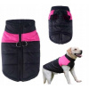 Zimná bunda vesta oblečenie pre psa Farba ružovo-čierna Veľkosť 5XL