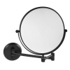 Sapho X-ROUND BLACK E kosmetické zrcátko závěsné, Ø 200mm, oboustranné, černá mat