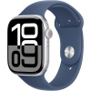 Apple Watch Series 10 46 mm Silver Aluminium Case with Denim Sport Band – S/M MWWL3QH/A