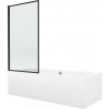 Mexen Cube vaňa 170x80 cm s panelom a zástenou 80 cm, čierny fix vzor 550517080X9308007070
