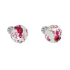 Strieborné náušnice pecka s kryštálmi Swarovski mix farieb okrúhle 31336.3 sweet love