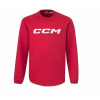 CCM Mikina CCM Locker Room Fleece Crew JR, Junior, XL, červená