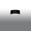 Sollux Lighting Stropné svietidlo Skala, 1x čierne textilné tienidlo, (biele sklo), (fi 30 cm)