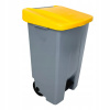 Denox nášľapný odpadkový kôš na triedený odpad 80 L, žlté veko, plastový s
