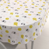Biante Detský bavlnený oválny obrus Sandra SA-649 Slony a levy na bielom 50x100 cm