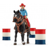 Set figúrok a príslušenstva Schleich Kovbojčin zábavný závod okolo barelu 42576 (4059433473734)