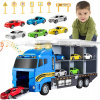 NÁKLADNÉ AUTO TRANSPORTER KUFOR NA AUTÍČKA ODŤAHOVKA 6 AUTÍČKA SO ZVUKOM A SVETLOM