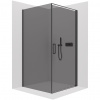 CERANO - Sprchovací kút Porte Ľ/P - 8 mm - čierna matná, grafitové sklo - 90x90 cm - otočný