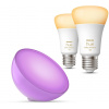 Súprava inteligentného osvetlenia Philips HueWA 8W A60 E27 2P EU + COL Hue Go V2 EU white
