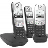 Gigaset A690A Trio - Schnurlostelefon - Anrufbeantworter mit Rufnummernanzeige - ECO DECT\GAP - Čierna + 2 zusätzliche Handsets