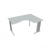 Hobis Pracovný stôl Flex, ergo, ľavý, 160x75,5x120 (80x60) cm, sivá/kov