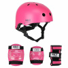 Kask z ochraniaczami NILS Extreme MR290+H230 różowy S
