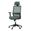 Autronic KA-V3329 GRN - Stolička kancelárska, zelená MESH sieťovina, zelená látka, plastový kríž, synchrónny mechanizmus, kolieska pre tvrdé povrchy