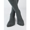 NOVITI RB007-G-04 Pančuchy bavlnené pruhované graphite melange 128/134