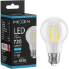 Mexen Vintis Žiarovka filament LED E27, A60, 6W, Studená - 6500K, 720 lm, číra - L150-E27-0665-00