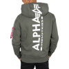 Alpha Industries Back Print Hoody pánska mikina dark olive Veľkosť: 3XL, Farba: zelená