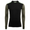 Aclima WoolNet merino triko Hybrid Crew Neck Hiking 120g Jet Black Olive Night