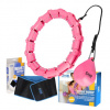 Sada masážní hula hoop ONE Fitness OHA02 se závažím, zeštíhlujíc pás BR160, růžová
