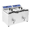 Indukčná fritéza - 2 x 10 l - 2 x 3500 W - vypúšťací kohútik - časovač - Royal Catering RCIF-10DB