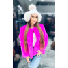 Max Original Leather Dámsky kožuch zajac-rex 23709 fuksia (46 L) - Fuchsia - 46