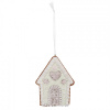 Clayre & Eef Závesná dekorácia zelená perníková chalúpka Frosted Ginger - 8*1*10 cm - Clayre & Eef
