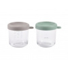 Beaba Tégliky na jedlo sklenené green grey 2 x 250 ml