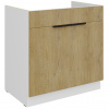 MEBLINE Skrinka dolná pod drez so zásuvkou 80 CAMERON 02 biela / dub cremona