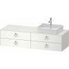 DURAVIT White Tulip závesná skrinka pod umývadlo na dosku (umývadlo vpravo), 4 zásuvky, 1600 x 550 x 408 mm, biela matná lakovaná, WT4995R36360000