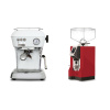 Ascaso Dream ONE, Cloud White + Eureka Mignon Specialita, CR ferrari red